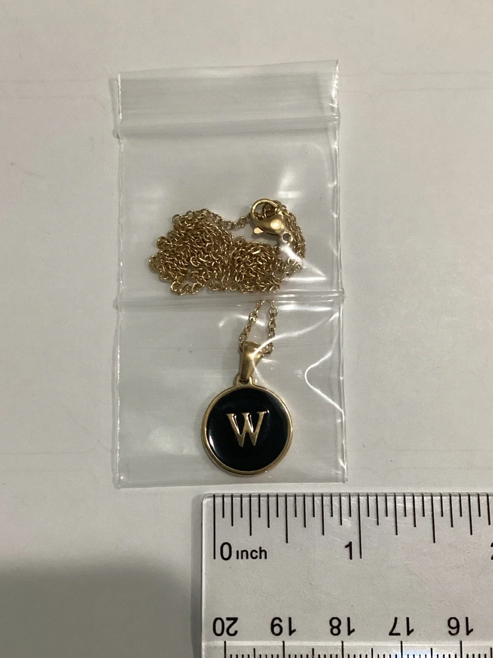 Gold-Tone Initial W Pendant Necklace in Black - Women Jewelry